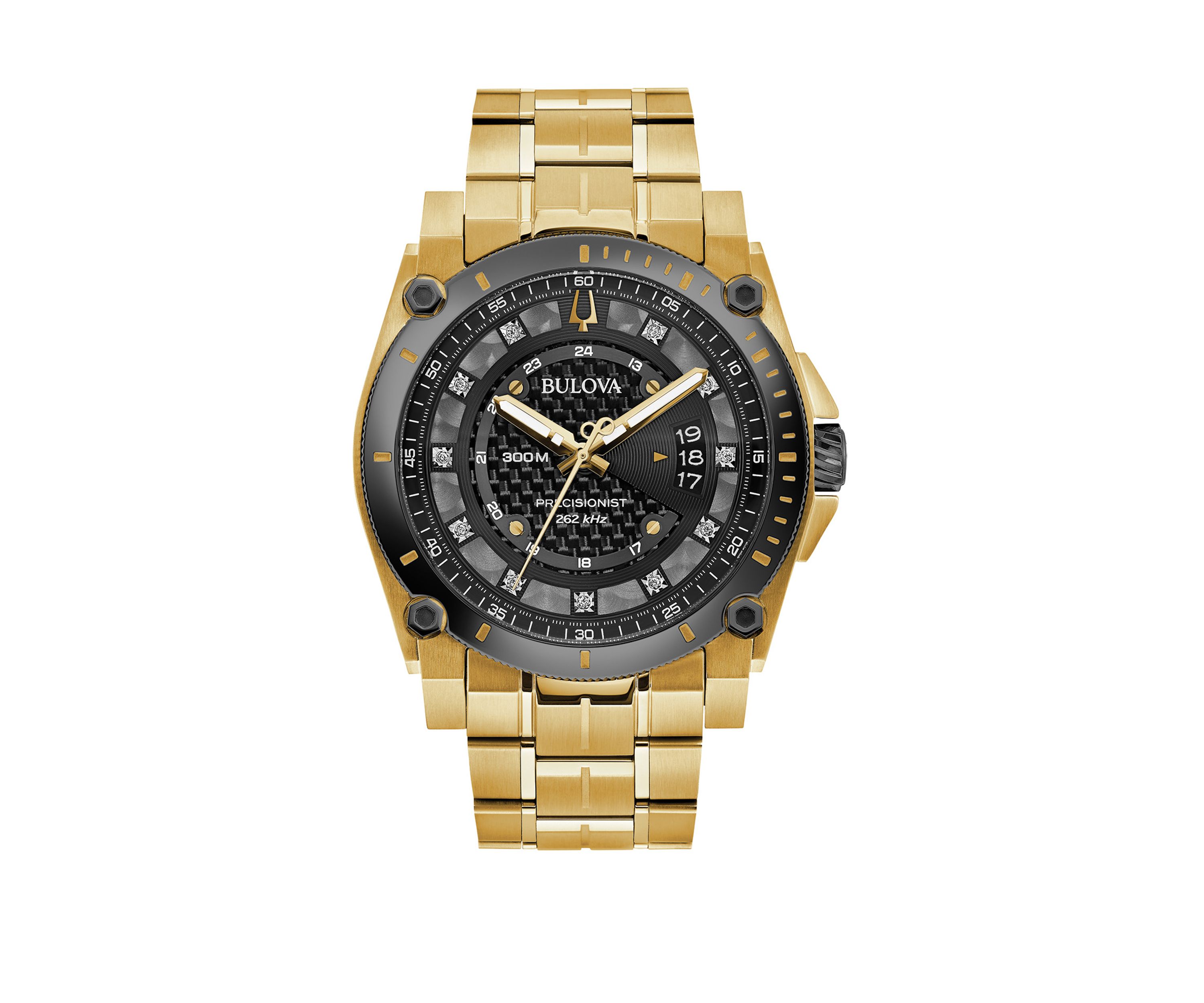 Mens Gold-tone Stainless Steel Precisionist Bracelet Watch 