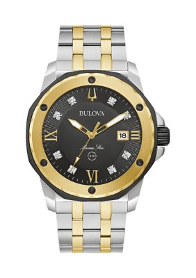 Bulova Men's Marine Star Diamond Two-Tone Stainless Steel Bracelet Watch -  0042429589353