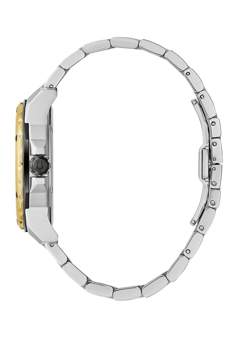 Mens Marine Star Diamond Two-Tone Stainless Steel Bracelet Watch