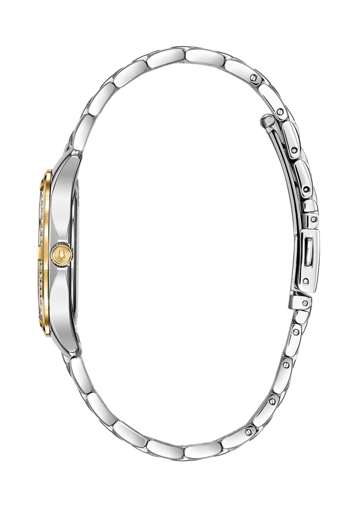 Womens Crystal Accent Two-tone Stainless Steel Watch