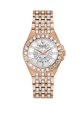 Bulova Women's Phantom Baguette Rose Gold Watch