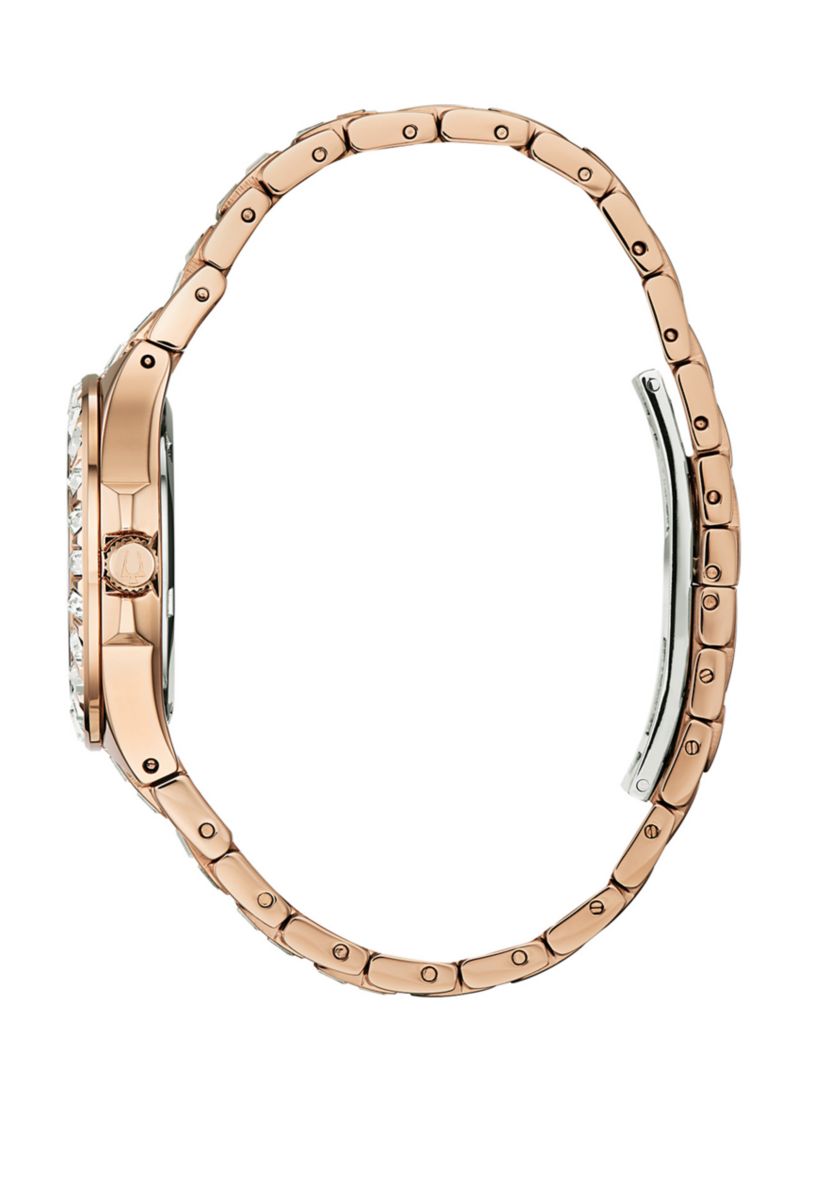 Womens Phantom Baguette Rose Gold Watch