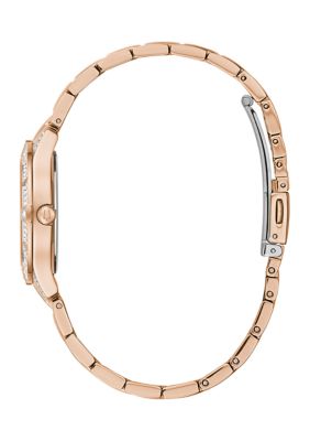 Rose Gold Tone Stainless Steel Swarovski® Dial Bracelet Watch 
