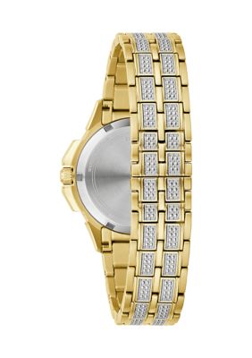 Women's Crystal Octava Gold-tone Stainless Steel Bracelet Watch, 36 Millimeter