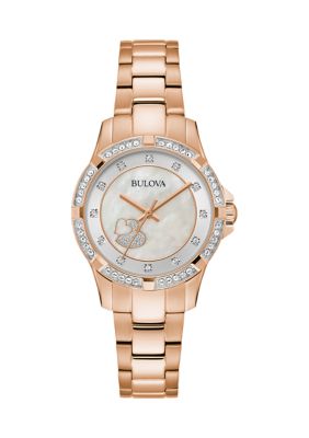 Bulova Women's Classic Rose Gold Tone Stainless Steel Watch