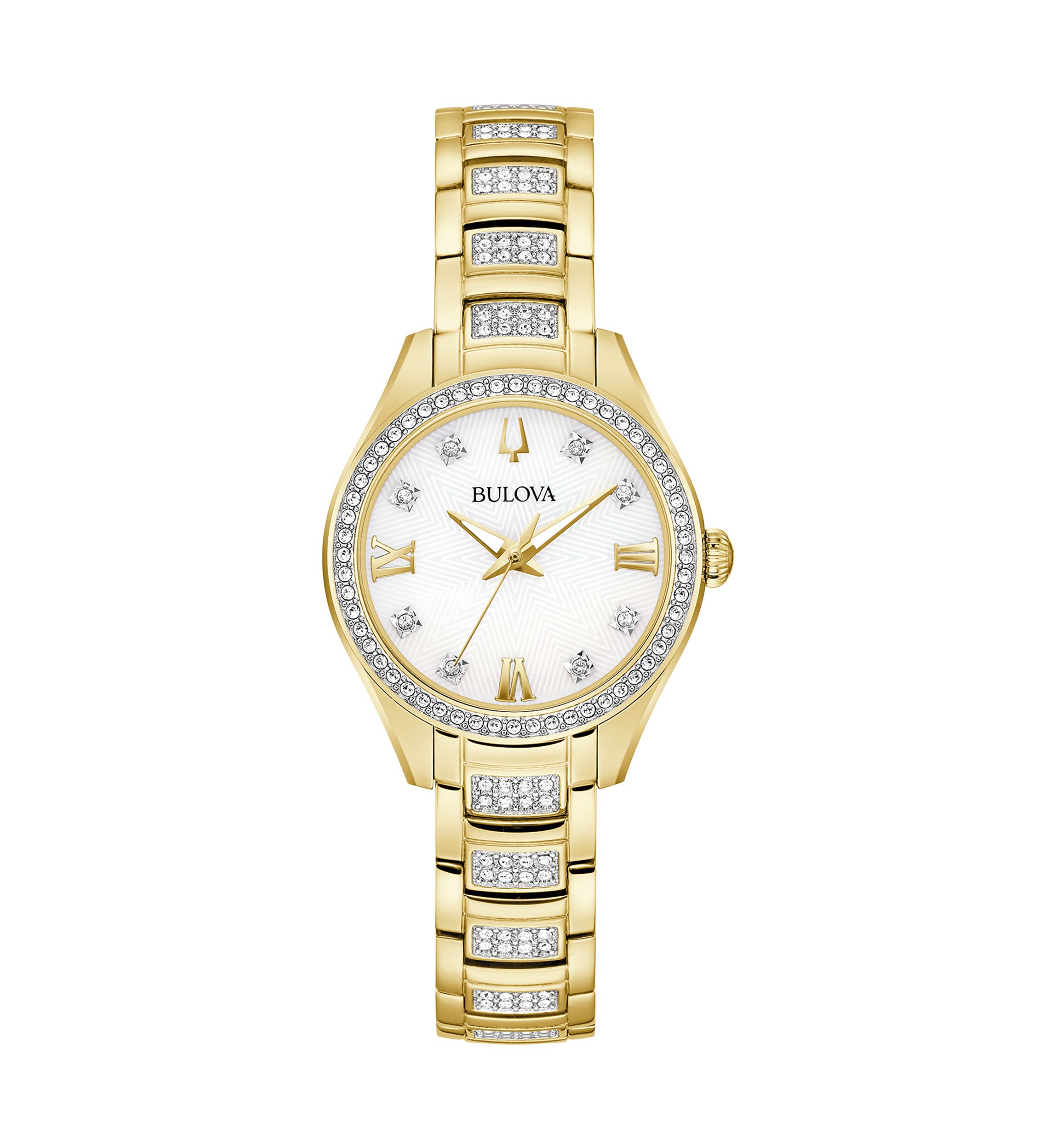 Womens Crystal Gold Tone Stainless Steel Bracelet Watch - 28.5 Millimeter