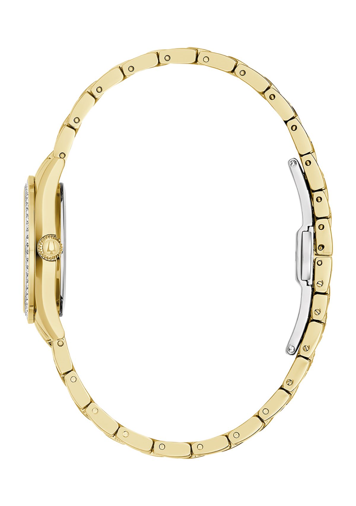 Womens Crystal Gold Tone Stainless Steel Bracelet Watch - 28.5 Millimeter