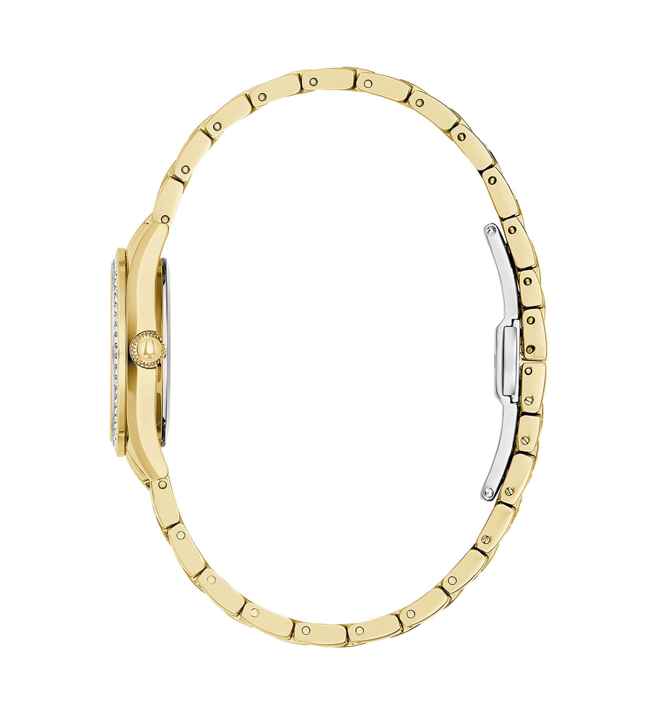 Womens Crystal Gold Tone Stainless Steel Bracelet Watch - 28.5 Millimeter