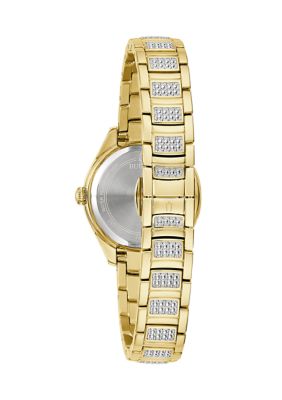 Women's Crystal Gold Tone Stainless Steel Bracelet Watch - 28.5 Millimeter