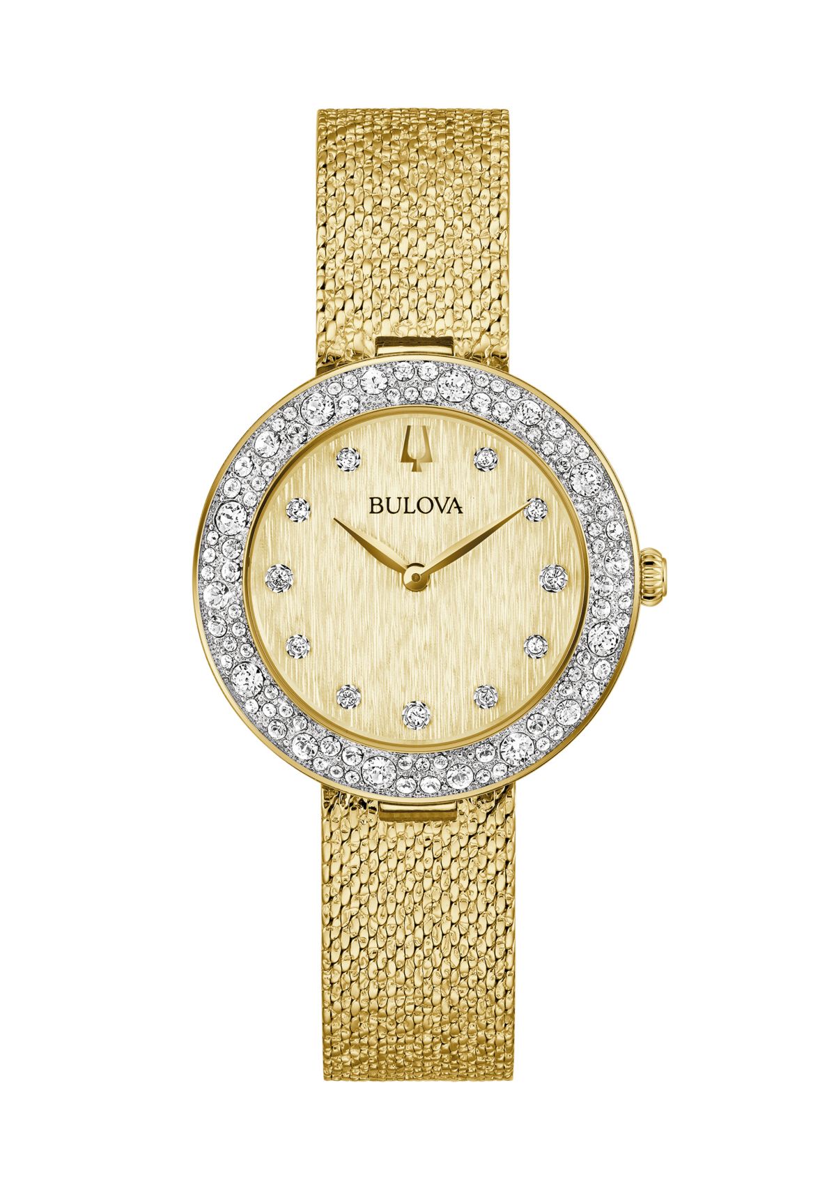 Womens Dress Classic Champagne Gold Tone Stainless Steel Bracelet Watch 