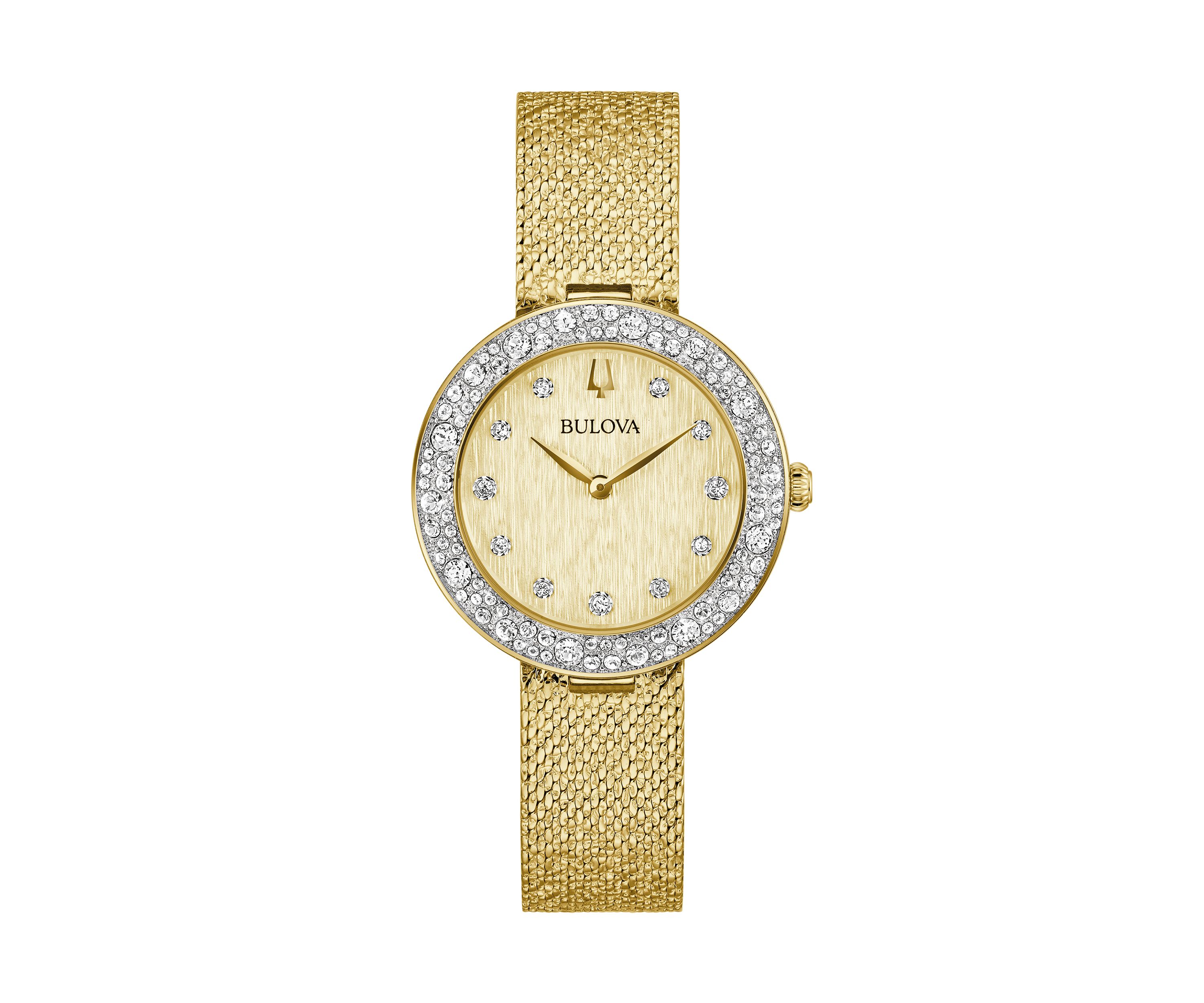 Womens Dress Classic Champagne Gold Tone Stainless Steel Bracelet Watch 