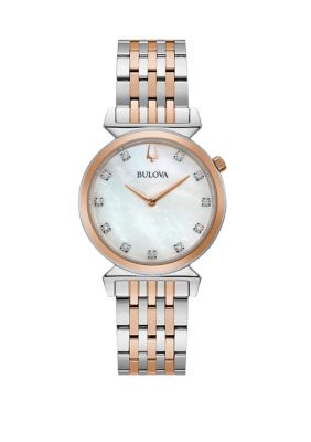 Bulova Women's Regatta Diamond Accent 2 Tone Stainless Steel Bracelet Watch -  540026498P192