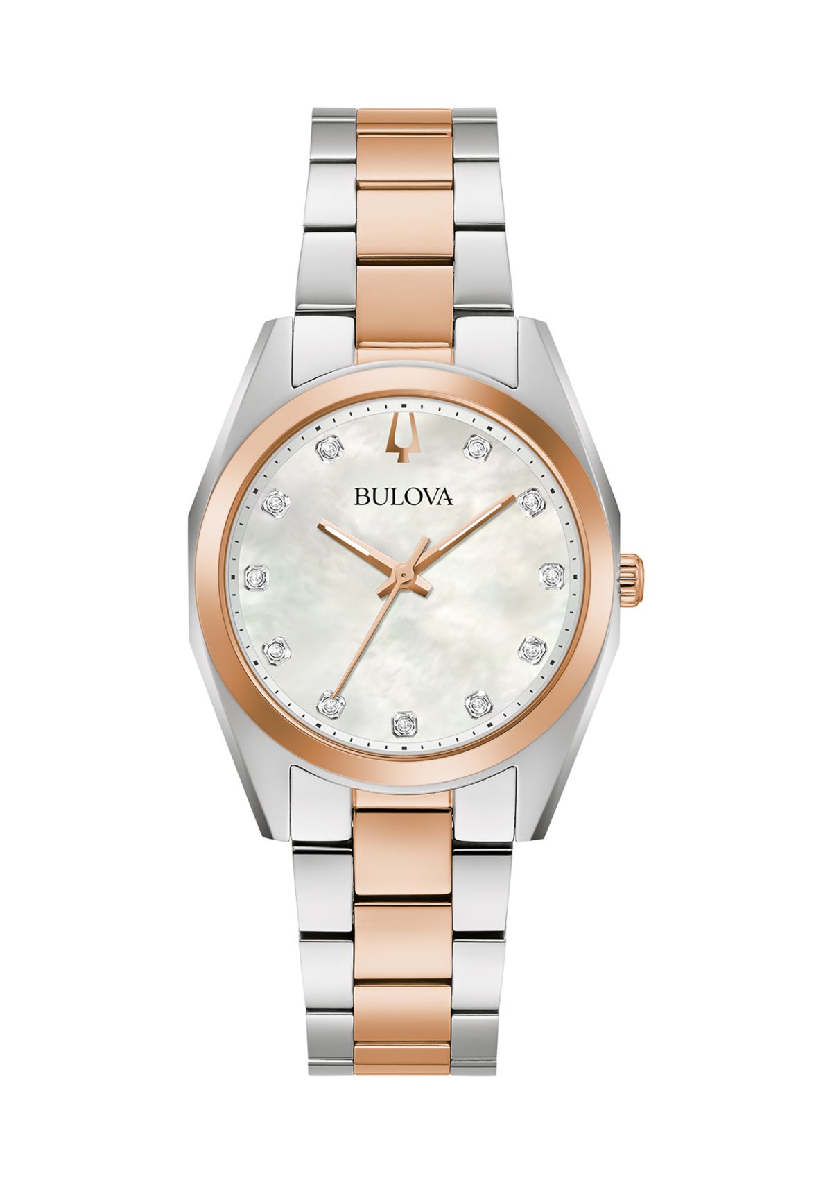 Surveyor Womens Diamond Accent Two-tone Stainless Steel Bracelet Watch