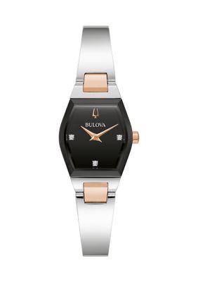 Bulova Women's Modern Gemini Two Tone Stainless Steel Bangle Watch - 22.5 Millimeter