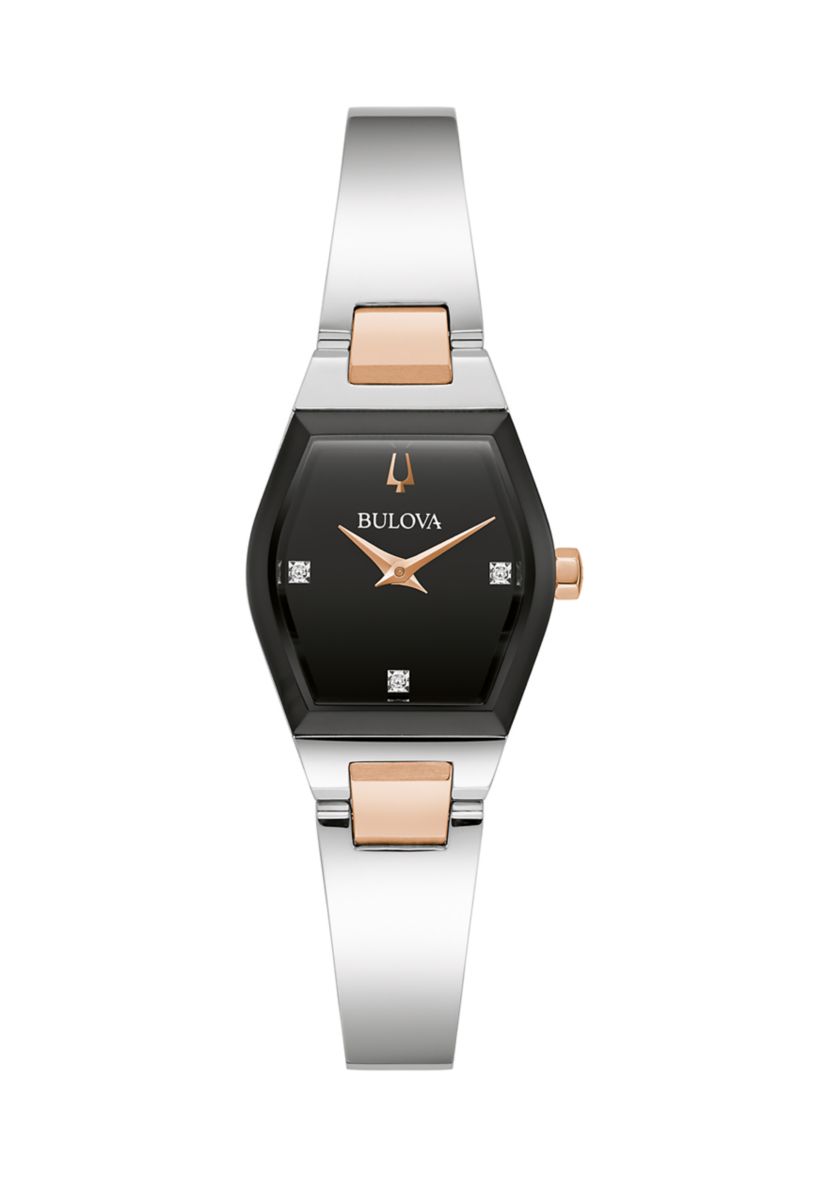 Womens Modern Gemini Two Tone Stainless Steel Bangle Watch - 22.5 Millimeter