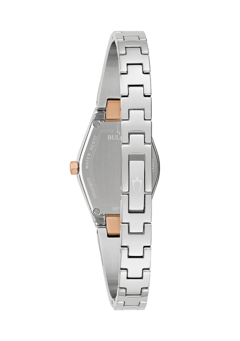 Womens Modern Gemini Two Tone Stainless Steel Bangle Watch - 22.5 Millimeter
