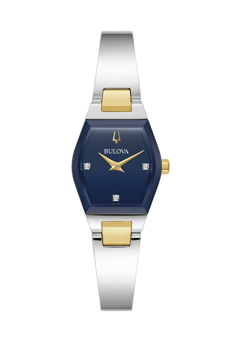 Womens Modern Gemini Two Tone Stainless Steel Bangle Watch - 22.5 Millimeter