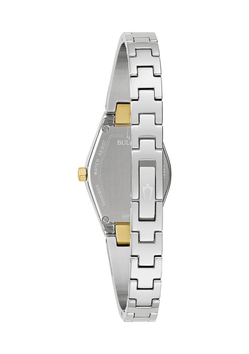 Womens Modern Gemini Two Tone Stainless Steel Bangle Watch - 22.5 Millimeter