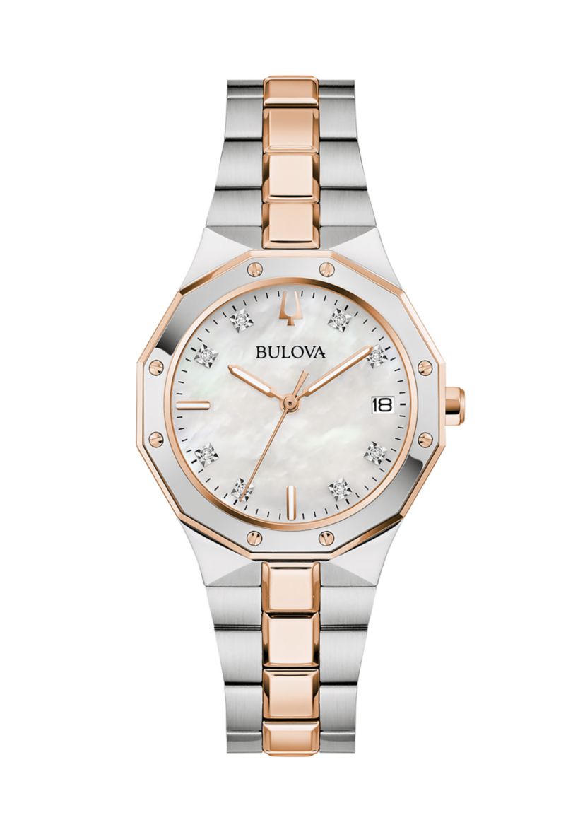 Bulova Ladies Classic Prestige Two-Tone Bracelet Watch, 32 Millimeter 