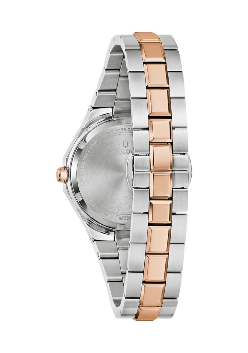 Bulova Ladies Classic Prestige Two-Tone Bracelet Watch, 32 Millimeter 
