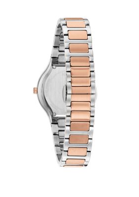 2 Tone Stainless Steel 0.02 ct. t.w. Diamond Dial Bracelet Watch