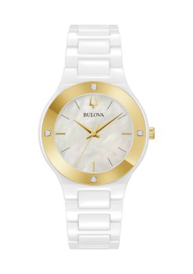 Bulova Women's Modern Millennia White Ceramic Bracelet Watch
