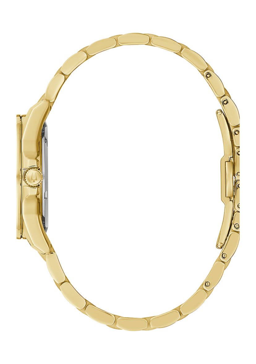 Womens Diamond Marine Star Gold Tone Stainless Steel Bracelet Watch