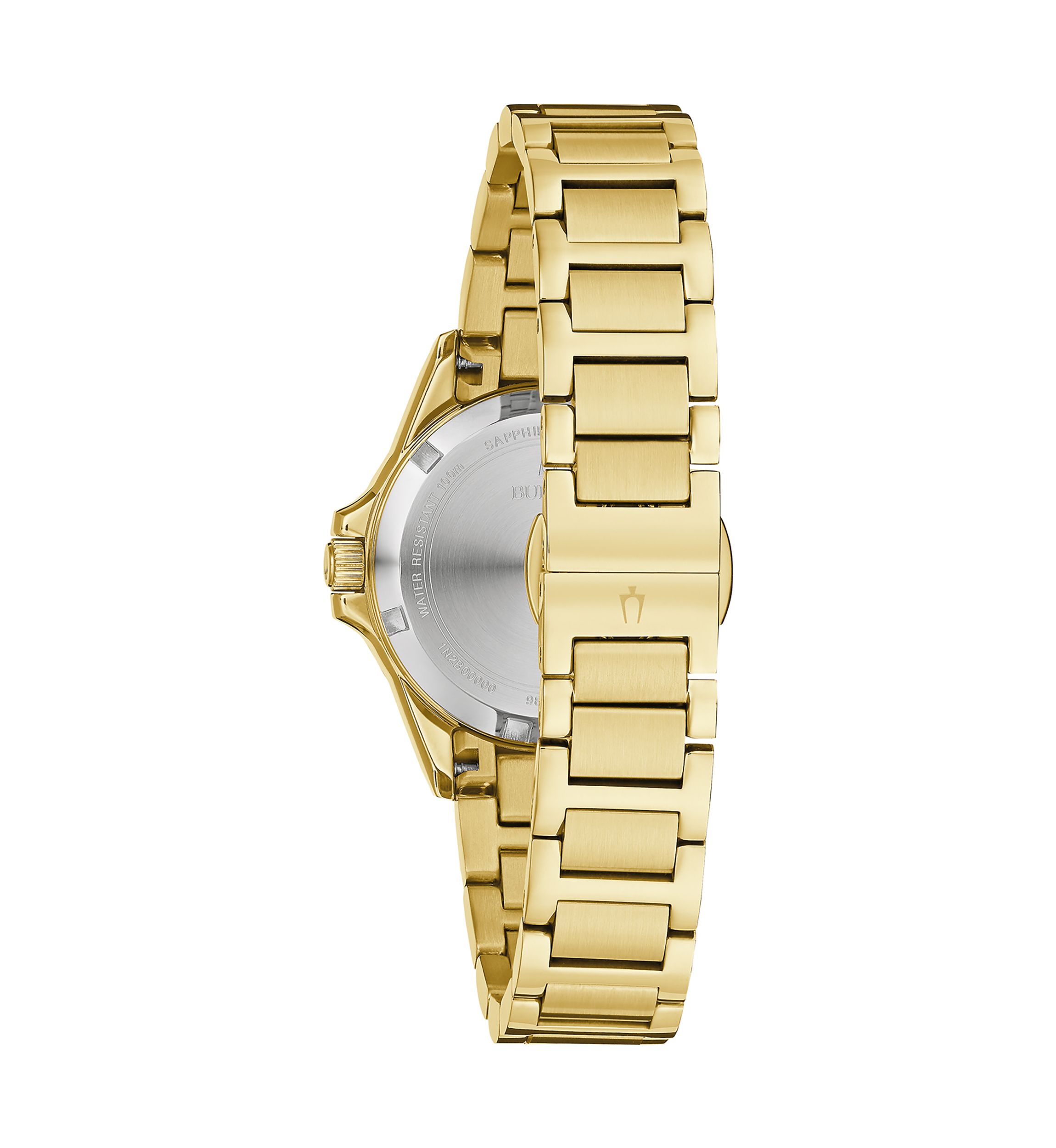 Womens Diamond Marine Star Gold Tone Stainless Steel Bracelet Watch