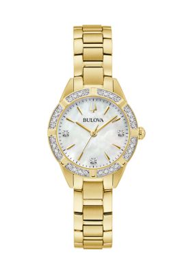 Bulova Women's 28 Millimeter Classic Sutton Gold-Tone Bracelet Watch