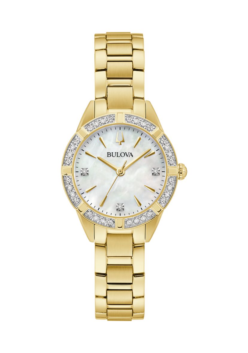 Womens 28 Millimeter Classic Sutton Gold-Tone Bracelet Watch 