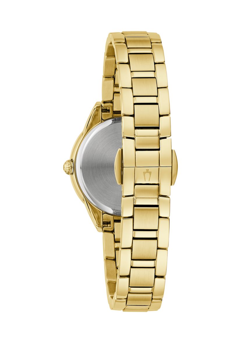 Womens 28 Millimeter Classic Sutton Gold-Tone Bracelet Watch 