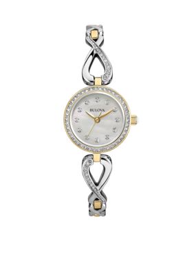 Women's Crystal Infinity Necklace and Watch Set