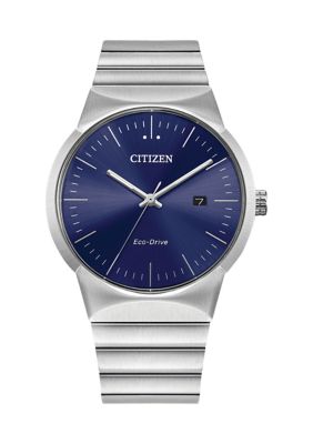 Citizen Eco-Drive Men's Modern Axiom Silver-Tone Stainless Steel Bracelet Watch, 40Mm