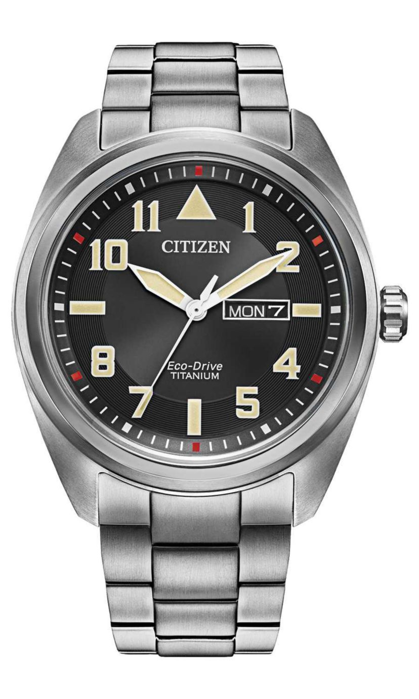 Citizen Eco-Drive Mens Garrison Silver-tone Super Titanium™ Bracelet Watch, 42mm