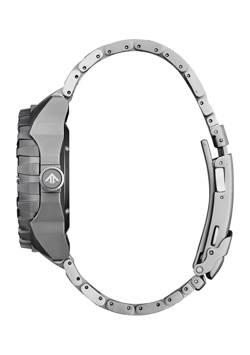 Mens Automatic Dive 46 Millimeter Silver-Tone Super Titanium Stainless Steel Bracelet Watch 