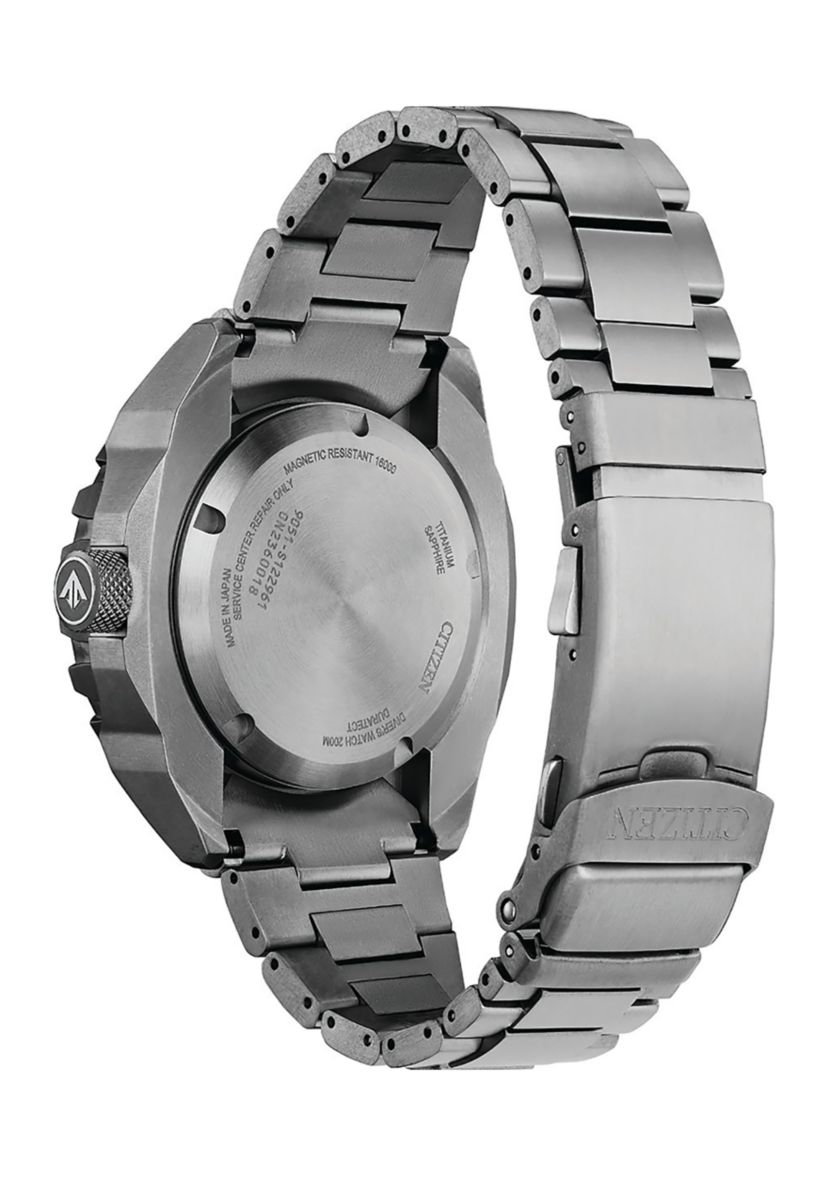 Mens Automatic Dive 46 Millimeter Silver-Tone Super Titanium Stainless Steel Bracelet Watch 