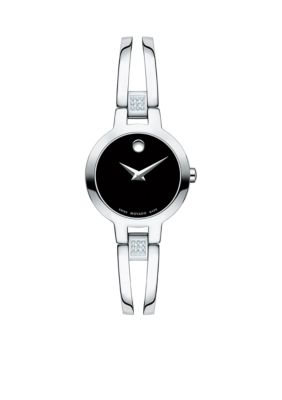 Movado Women's Stainless Steel Amorosa Bracelet Watch, Black -  0885997228763