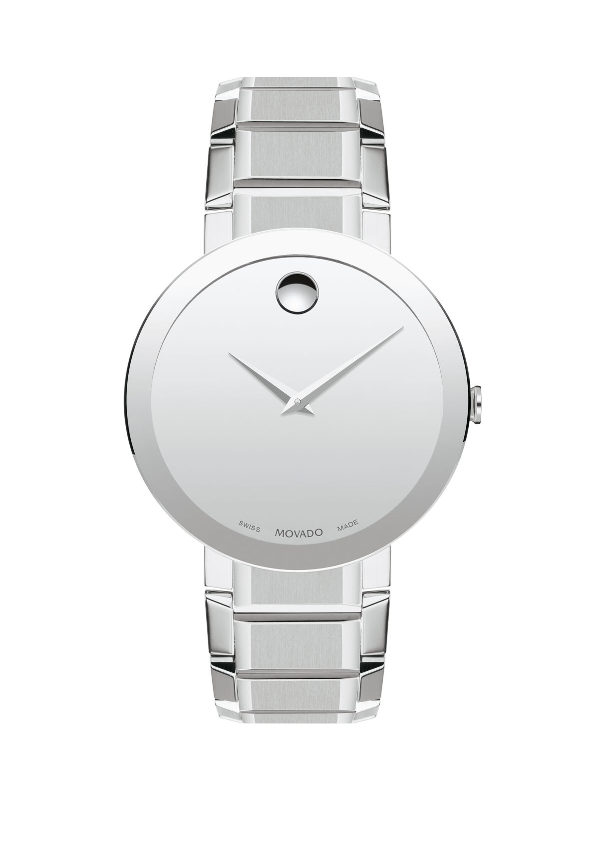 Mens Stainless Steel Sapphire Bracelet Strap Watch  