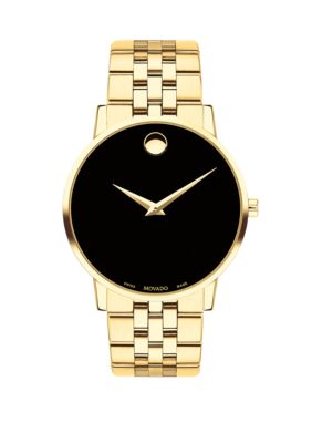 Movado Men's Yellow Gold Pvd-Finished Stainless Steel Museum Classic Bracelet Watch -  0885997252416