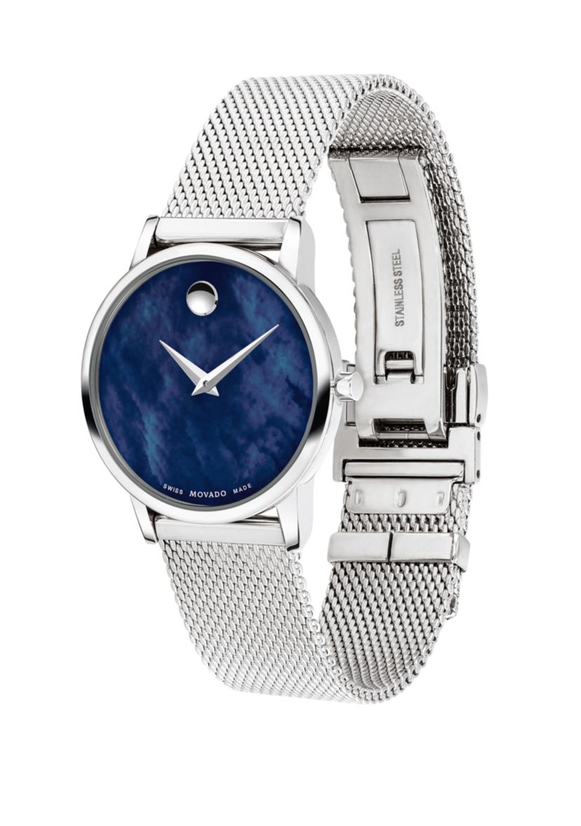 Womens 28 Millimeter Stainless Steel Museum Classic Bracelet Watch