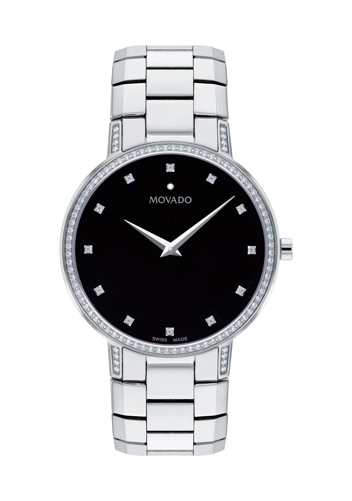Stainless Steel Black Dial Bracelet Watch 
