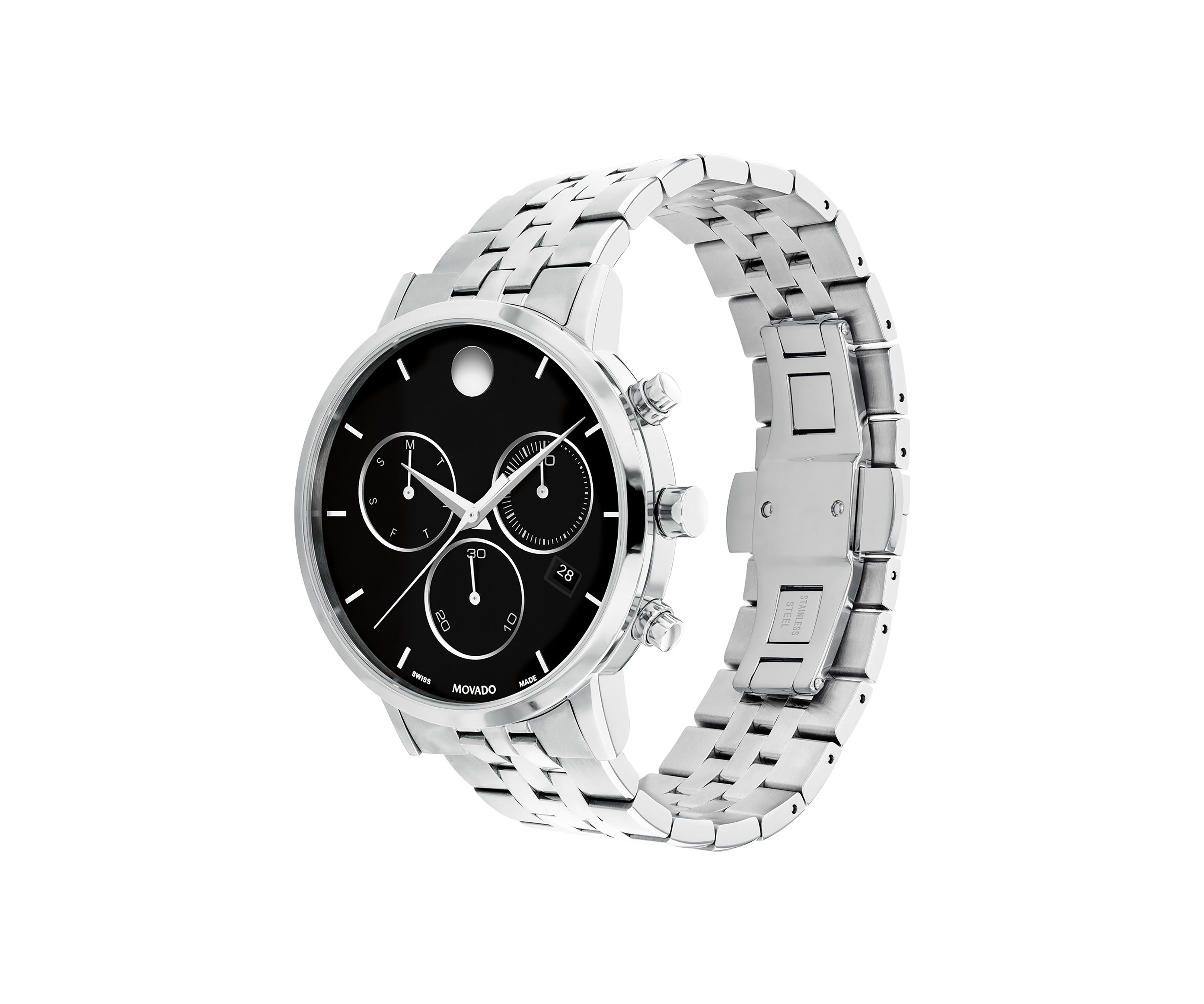 Mens Core Museum Classic Chrono Sterling Silver Bracelet
