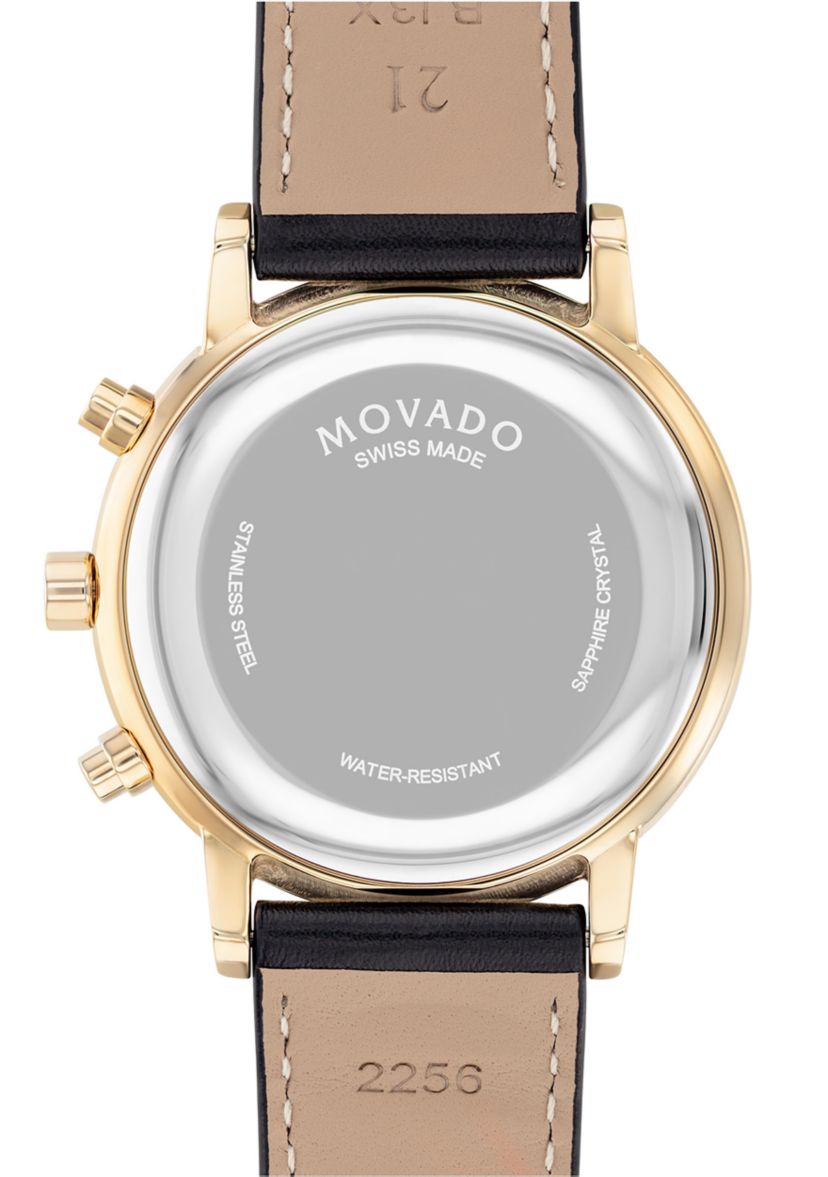 Mens Core Museum Classic Chrono Gold Black Leather Band