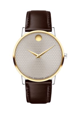 Movado Men's Gold Tone Watch With Silver Dial