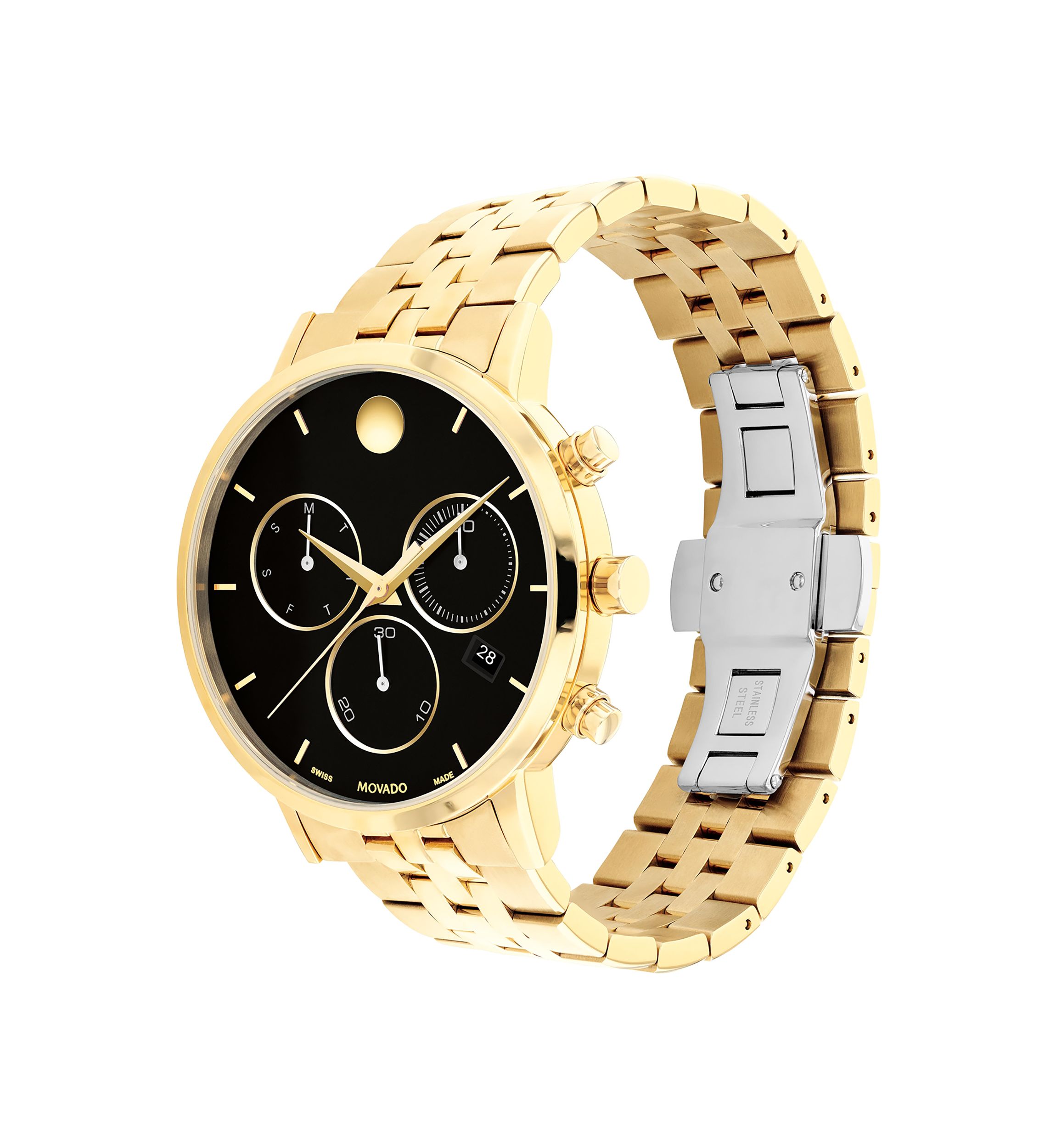 Mens Core Museum Classic Chrono Gold Bracelet
