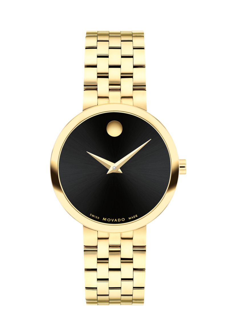 Womens Museum Classic Multi Link Gold Watch