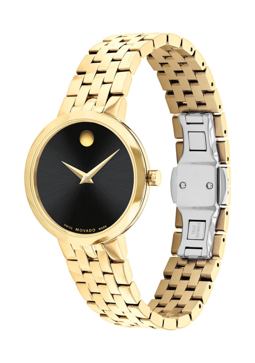 Womens Museum Classic Multi Link Gold Watch