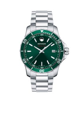 Movado Men's Series 800 Stainless Steel Green Dial Watch -  0885997191906