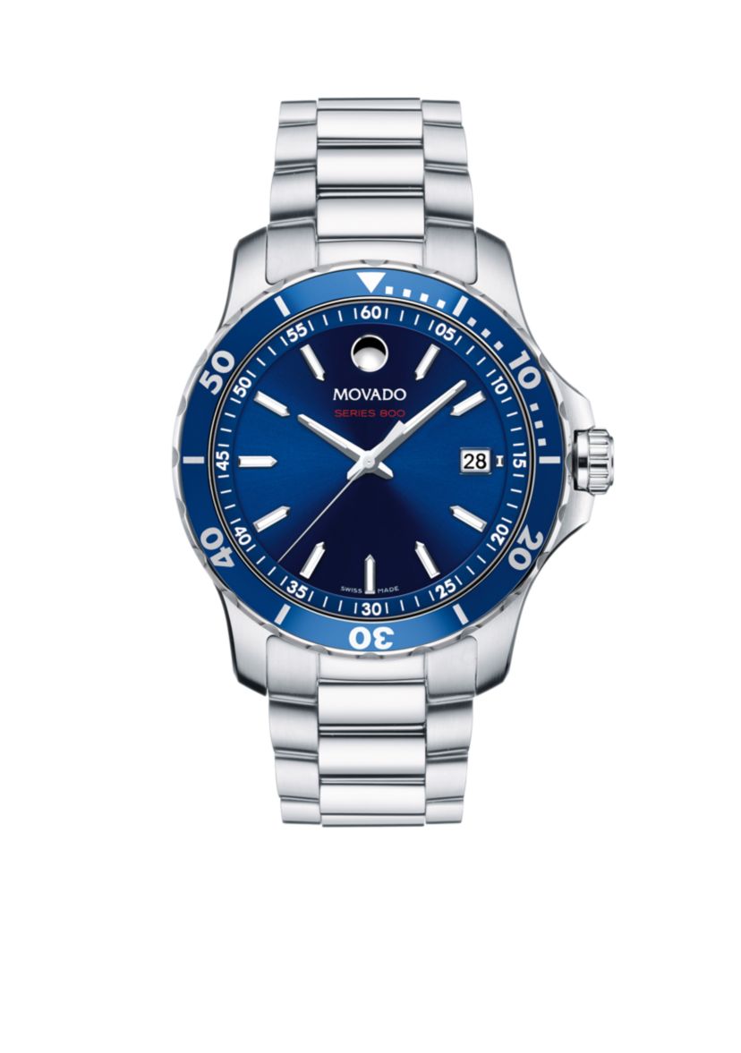 Mens Series 800 Stainless Steel Blue Dial Watch