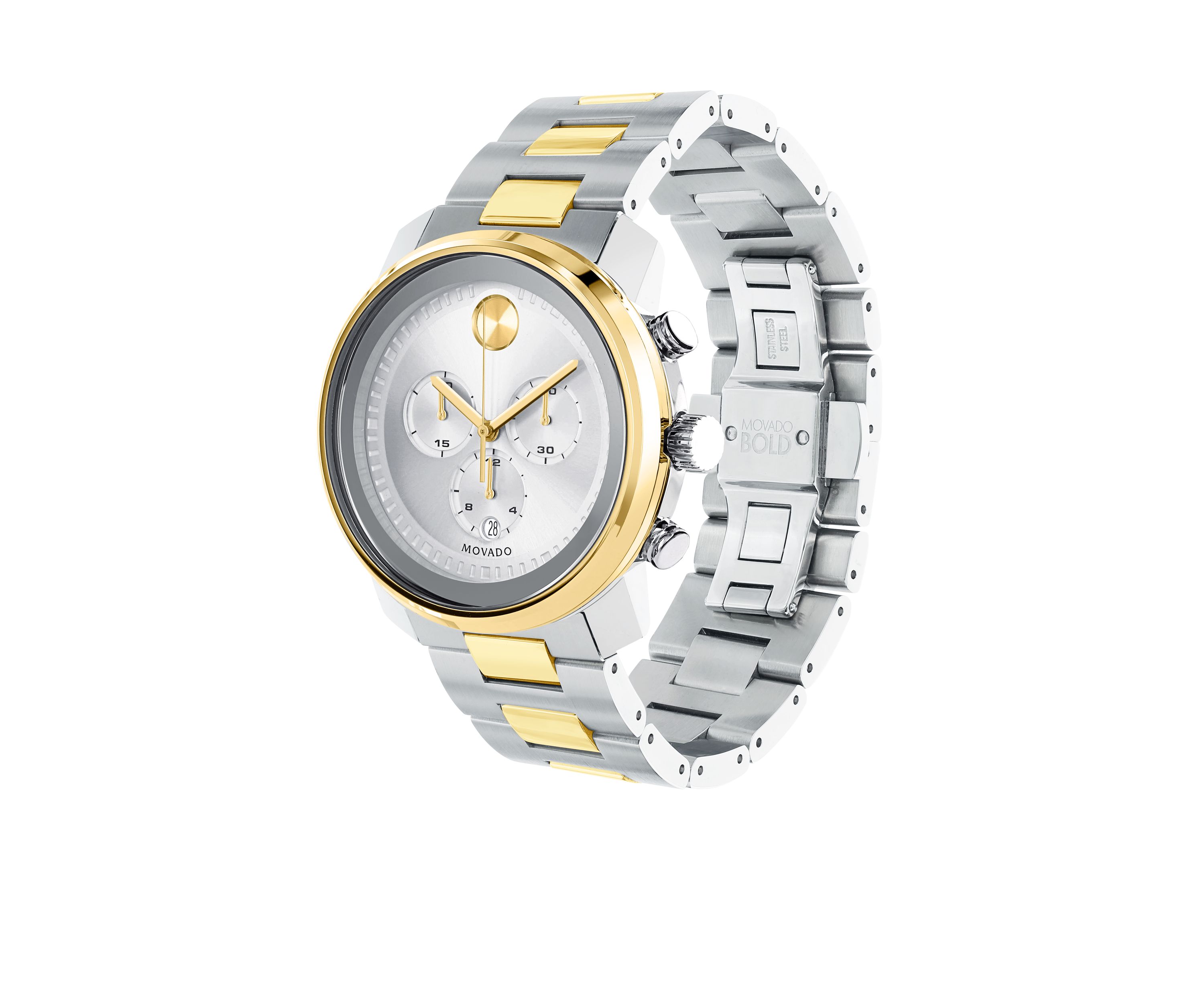 Mens Stainless Steel Bold Chronograph Watch